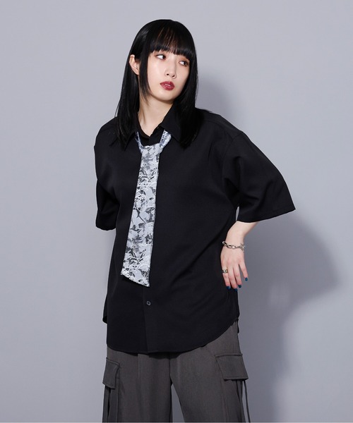 Ellno Loset（エルノロゼット）の「ジャガードボウタイシャツ（シャツ/ブラウス・メンズ・ブラック/ブルー系その他/オフホワイト・SMALL/LARGE/MEDIUM）」の13枚目の写真