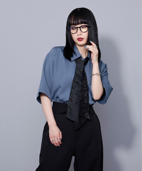 Ellno Loset（エルノロゼット）の「ジャガードボウタイシャツ（シャツ/ブラウス・メンズ・ブラック/ブルー系その他/オフホワイト・SMALL/LARGE/MEDIUM）」の22枚目の写真