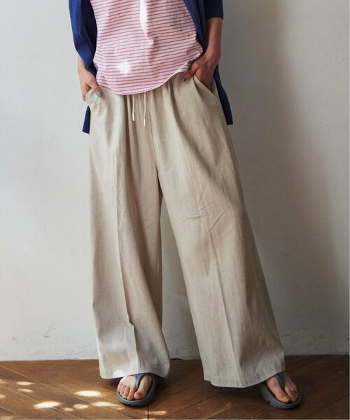 LBC（エルビーシー）の「リネン混シャーリングワイドパンツ（その他パンツ・レディース・ベージュ/ブラウン/ダークオリーブ/ブラック・M/L）」の10枚目の写真