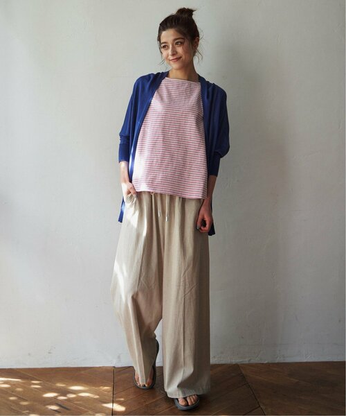 LBC（エルビーシー）の「リネン混シャーリングワイドパンツ（その他パンツ・レディース・ベージュ/ブラウン/ダークオリーブ/ブラック・M/L）」の12枚目の写真