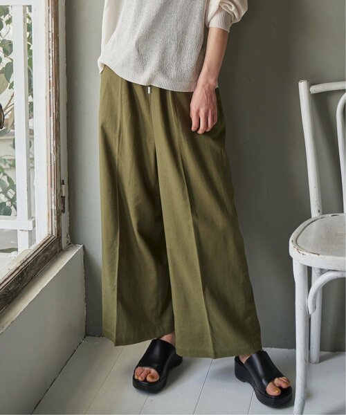 LBC（エルビーシー）の「リネン混シャーリングワイドパンツ（その他パンツ・レディース・ベージュ/ブラウン/ダークオリーブ/ブラック・M/L）」の14枚目の写真