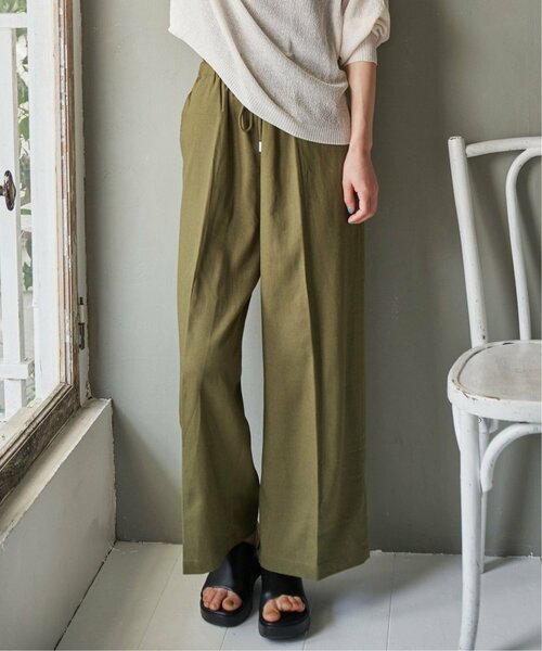 LBC（エルビーシー）の「リネン混シャーリングワイドパンツ（その他パンツ・レディース・ベージュ/ブラウン/ダークオリーブ/ブラック・M/L）」の15枚目の写真