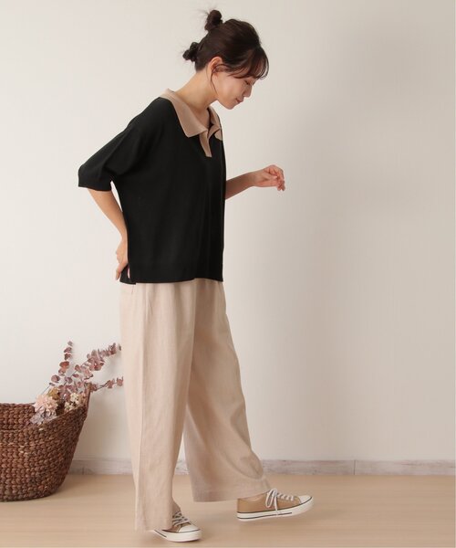 LBC（エルビーシー）の「リネン混シャーリングワイドパンツ（その他パンツ・レディース・ベージュ/ブラウン/ダークオリーブ/ブラック・M/L）」の20枚目の写真