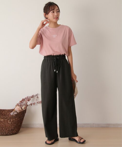 LBC（エルビーシー）の「リネン混シャーリングワイドパンツ（その他パンツ・レディース・ベージュ/ブラウン/ダークオリーブ/ブラック・M/L）」の21枚目の写真