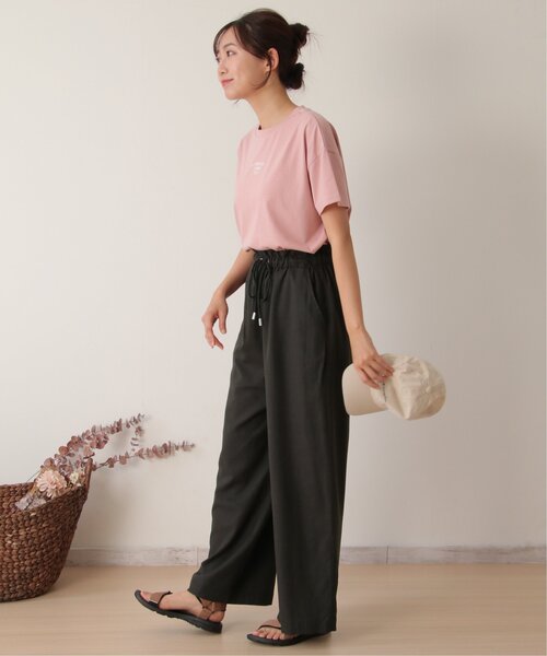 LBC（エルビーシー）の「リネン混シャーリングワイドパンツ（その他パンツ・レディース・ベージュ/ブラウン/ダークオリーブ/ブラック・M/L）」の22枚目の写真