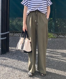 LBC | リネン混シャーリングワイドパンツ(その他パンツ)