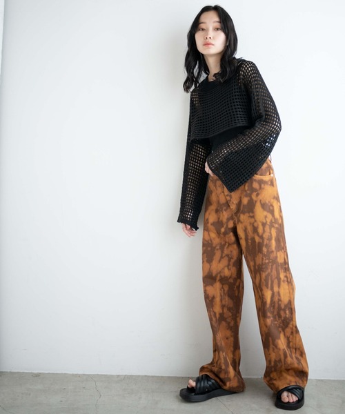 WEGO（ウィゴー）の「WEGO/タイダイウエストデザインバギーパンツ（デニムパンツ・レディース・ブラウン/ブラック・FREE）」の14枚目の写真