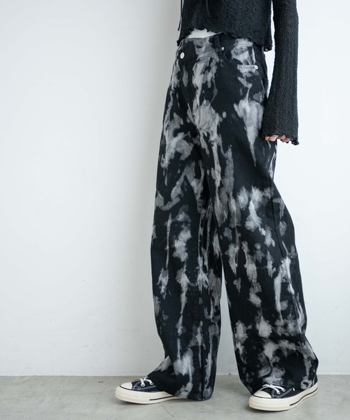 WEGO（ウィゴー）の「WEGO/タイダイウエストデザインバギーパンツ（デニムパンツ・レディース・ブラウン/ブラック・FREE）」の16枚目の写真