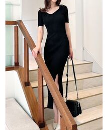 RESEXXY | スリットタイトニットワンピース(ワンピース)