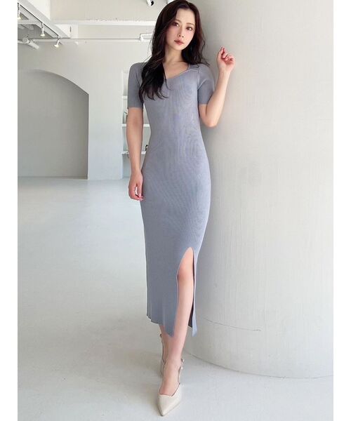 RESEXXY(リゼクシー)の「スリットタイトニットワンピース(ワンピース・レディース・ブラック/ブルー/ピンク/ベージュ・FREE)」の21枚目の写真