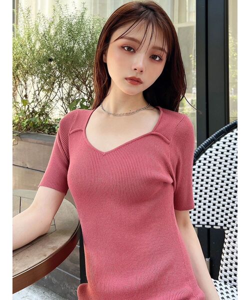 RESEXXY(リゼクシー)の「スリットタイトニットワンピース(ワンピース・レディース・ブラック/ブルー/ピンク/ベージュ・FREE)」の6枚目の写真