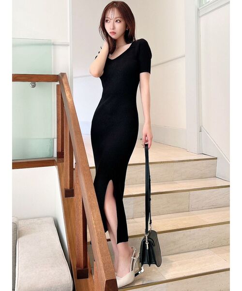 RESEXXY(リゼクシー)の「スリットタイトニットワンピース(ワンピース・レディース・ブラック/ブルー/ピンク/ベージュ・FREE)」の10枚目の写真