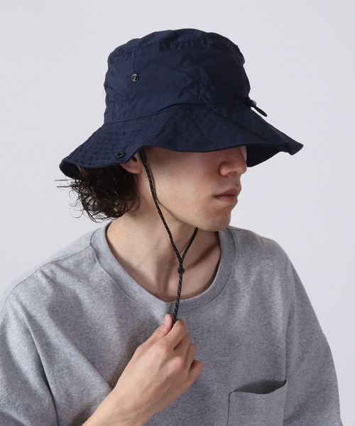 FUNALIVE（ファンアライブ）の「あご紐付き撥水ポケッタブルバケットハット　レインハット（ハット・メンズ・ネイビー/ベージュ/チャコールグレー/カーキ/ブラック・F）」の5枚目の写真