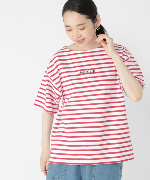 studio CLIP(スタディオクリップ)の「【daily CLIP】ロゴ半袖Tシャツ(Tシャツ/カットソー・レディース・レッド/グレー/ブルー/オフホワイト・FREE)」の5枚目の写真
