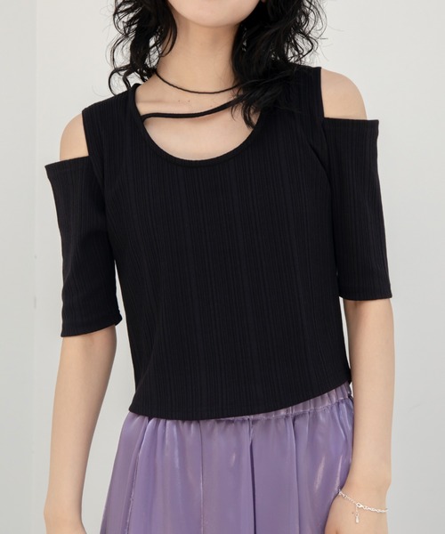 tシャツ CHIGNON チョーカーリブトップス レディース メンズ CHIGNON tシャツ チョーカーリブトップス レディース メンズ