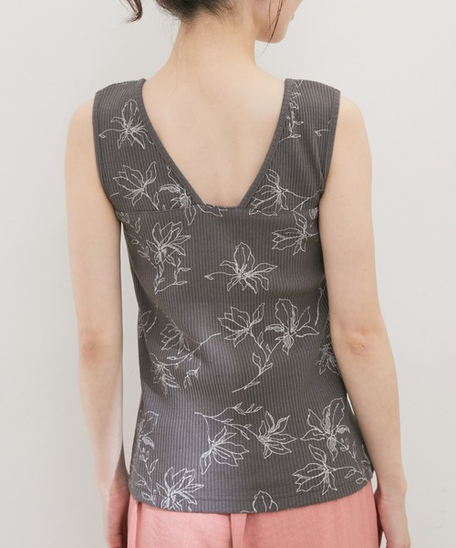 VIS（ビス）の「【洗える】花柄カップ付きリブタンクトップ（タンクトップ・レディース・グレー系その他/ホワイト系その他5・FREE）」の11枚目の写真