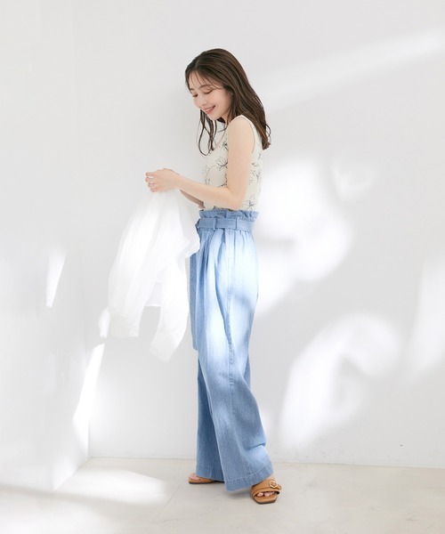 VIS（ビス）の「【洗える】花柄カップ付きリブタンクトップ（タンクトップ・レディース・グレー系その他/ホワイト系その他5・FREE）」の8枚目の写真