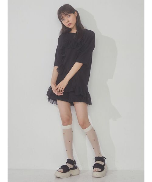 merry jenny(メリージェニー)の「レースフリルショートパンツ(チノパンツ・レディース・オフホワイト/ブラック・FREE)」の7枚目の写真