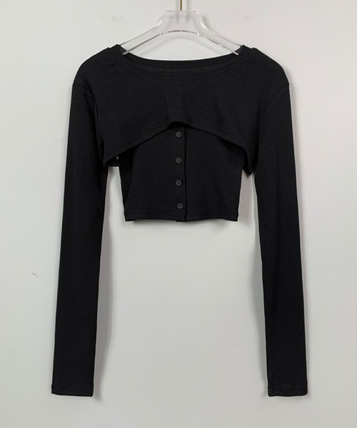 Jasmine Grandiflorum（ジャスミングランディフローラム）の「【Jasmine】ミニ丈カットソーアンサンブル（アンサンブル・レディース・ホワイト/ブラック/ブルー・FREE）」の3枚目の写真