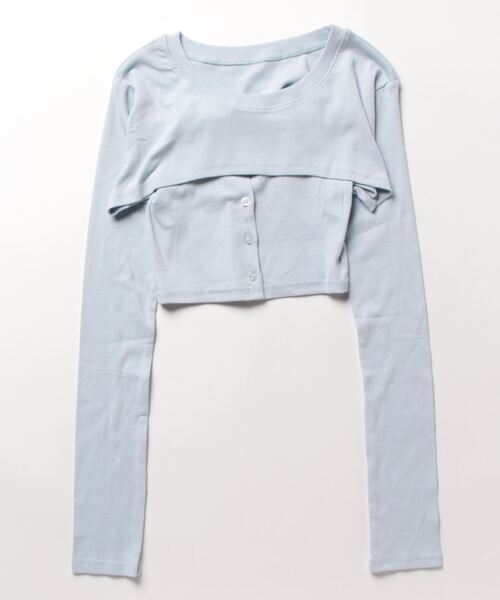 Jasmine Grandiflorum（ジャスミングランディフローラム）の「【Jasmine】ミニ丈カットソーアンサンブル（アンサンブル・レディース・ホワイト/ブラック/ブルー・FREE）」の8枚目の写真