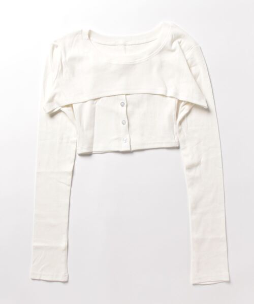 Jasmine Grandiflorum（ジャスミングランディフローラム）の「【Jasmine】ミニ丈カットソーアンサンブル（アンサンブル・レディース・ホワイト/ブラック/ブルー・FREE）」の6枚目の写真