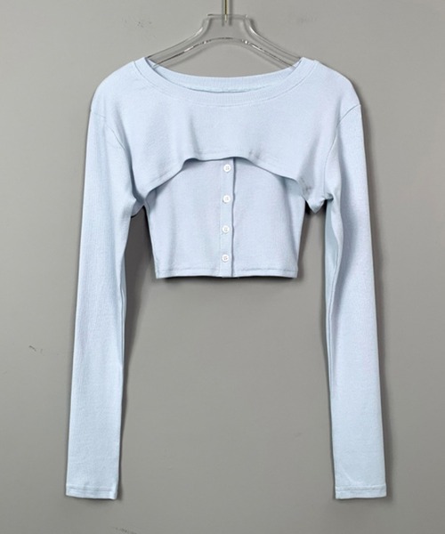 Jasmine Grandiflorum（ジャスミングランディフローラム）の「【Jasmine】ミニ丈カットソーアンサンブル（アンサンブル・レディース・ホワイト/ブラック/ブルー・FREE）」の12枚目の写真