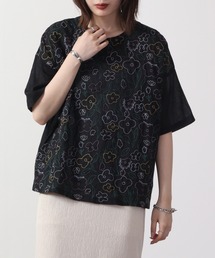 Emago（イマゴ）の「EMAGO 多色花刺繍ブラウス 5分袖（シャツ/ブラウス）」