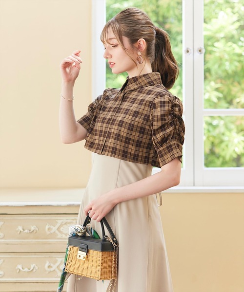 チェック柄2WAYキャミワンピース　れみれみドレス 2WAYチェックキャミワンピース[品番：MKSW0064739]｜MURUA