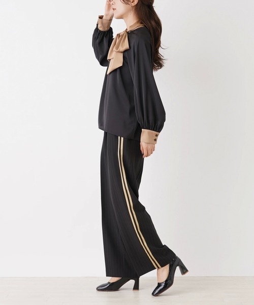 BEATRICE（ベアトリス）の「【BEATRICE】ボウタイブラウス（シャツ/ブラウス・レディース・オフホワイト/ブラック・2）」の4枚目の写真