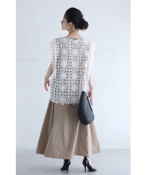 アシンメトリーな裾の万華鏡レースカットソートップス（Tシャツ/カットソー）｜CAWAII（カワイイ）