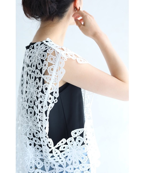 アシンメトリーな裾の万華鏡レースカットソートップス（Tシャツ/カットソー）｜CAWAII（カワイイ）