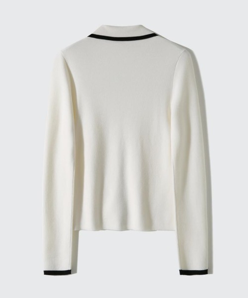 deux amour（ドゥーザムール）の「バインダー配色使い襟付きニット（その他トップス・レディース・ブラック/ホワイト・FREE）」の7枚目の写真