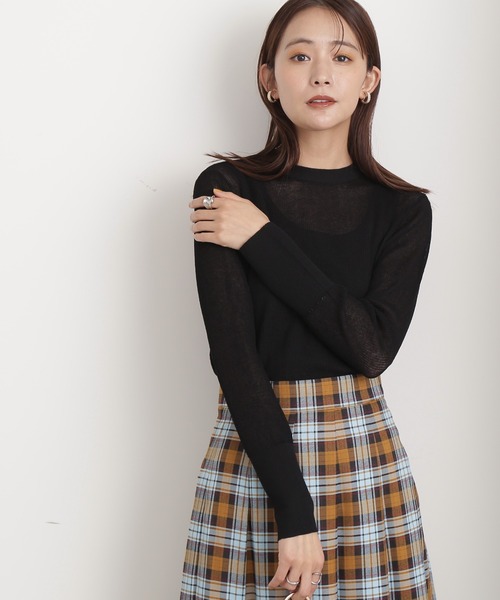 N.（N. Natural Beauty Basic）（エヌエヌナチュラルビューティーベーシック）の「◆ゆるリブシアーニット（ニット/セーター・レディース・クリーム/ブラック/パープル/ブルー・MEDIUM）」の16枚目の写真