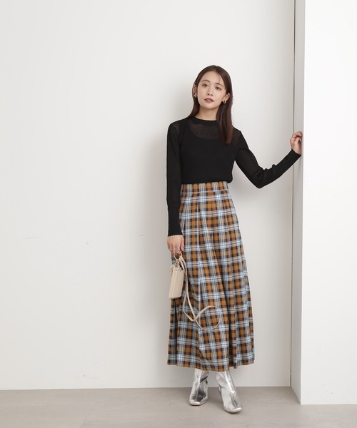 N.（N. Natural Beauty Basic）（エヌエヌナチュラルビューティーベーシック）の「◆ゆるリブシアーニット（ニット/セーター・レディース・クリーム/ブラック/パープル/ブルー・MEDIUM）」の12枚目の写真