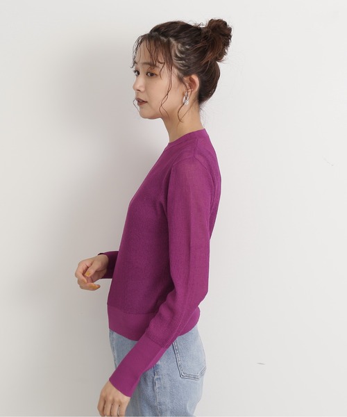 N.（N. Natural Beauty Basic）（エヌエヌナチュラルビューティーベーシック）の「◆ゆるリブシアーニット（ニット/セーター・レディース・クリーム/ブラック/パープル/ブルー・MEDIUM）」の19枚目の写真