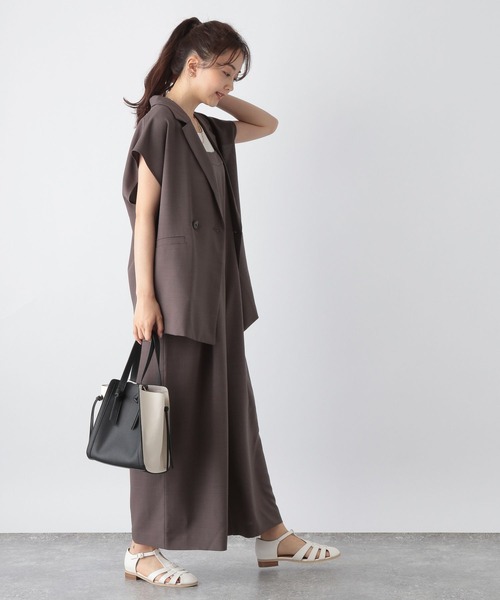 226y*美品 マルティニーク リネンライク ノーカラージャケット. セール】リネンライクショートスリーブジャケット/MATINEE LINE