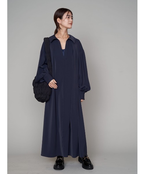 FRAY I.D(フレイアイディー)の「スキッパーステッチマキシワンピース(ワンピース・レディース・アイボリー/ネイビー・1/0)」の14枚目の写真