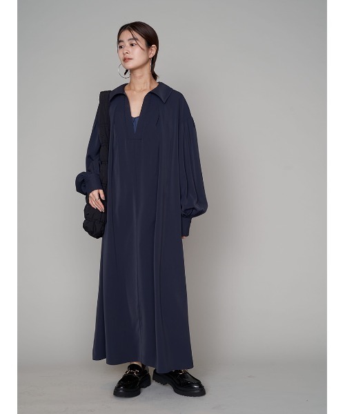 FRAY I.D(フレイアイディー)の「スキッパーステッチマキシワンピース(ワンピース・レディース・アイボリー/ネイビー・1/0)」の15枚目の写真