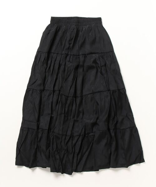 chocomee(チョコミー)の「ティアードフレアスカート/ tiered flare skirt(スカート・レディース・ブラック/ホワイト・FREE)」の6枚目の写真