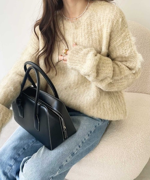 GeeRA（ジーラ）の「ミックスシャギービッグニット（ニット/セーター・レディース・ブルー/ベージュ/グレー・MEDIUM/LARGE）」の11枚目の写真