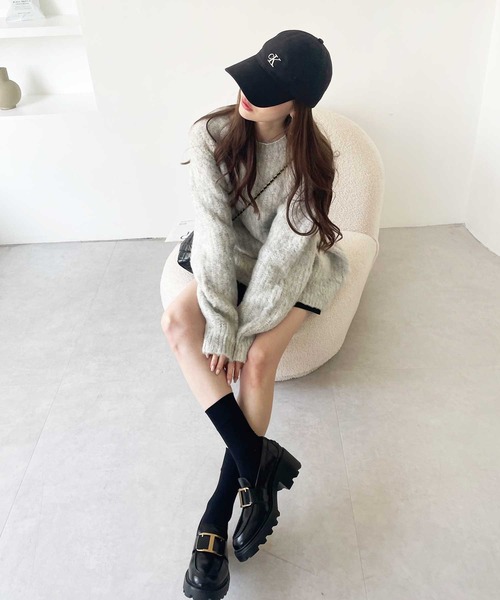 GeeRA（ジーラ）の「ミックスシャギービッグニット（ニット/セーター・レディース・ブルー/ベージュ/グレー・MEDIUM/LARGE）」の10枚目の写真