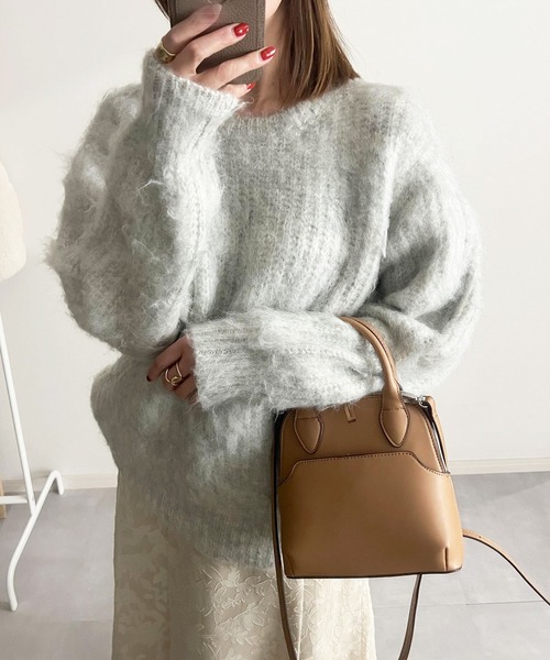 GeeRA（ジーラ）の「ミックスシャギービッグニット（ニット/セーター・レディース・ブルー/ベージュ/グレー・MEDIUM/LARGE）」の20枚目の写真