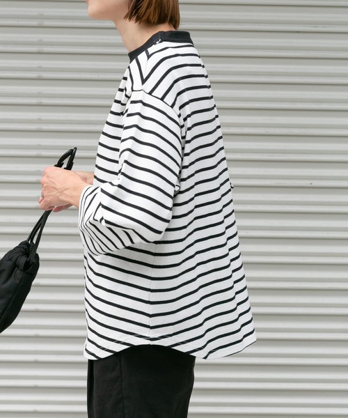 FORK&SPOON（フォークアンドスプーン）の「FORK&SPOON　ボトルネック8分袖Tシャツ（Tシャツ/カットソー・レディース・ブラック/オフホワイト/ホワイト系その他・1）」の2枚目の写真