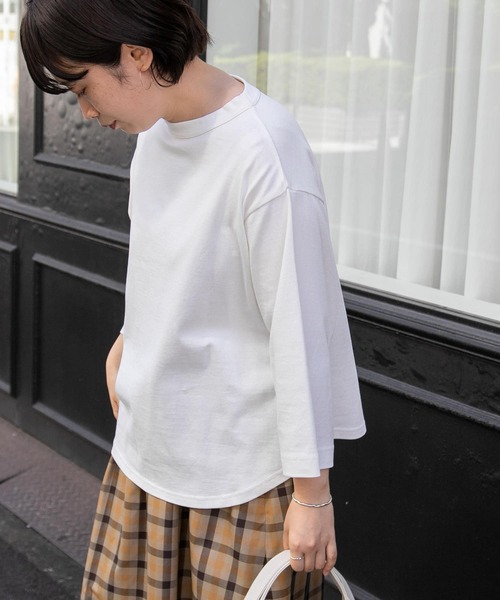 FORK&SPOON（フォークアンドスプーン）の「FORK&SPOON　ボトルネック8分袖Tシャツ（Tシャツ/カットソー・レディース・ブラック/オフホワイト/ホワイト系その他・1）」の5枚目の写真