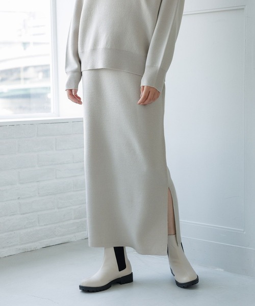 LAKOLE（ラコレ）の「12GカシミヤタッチナローWジャガードスカート / 963446（スカート・レディース・ライトグレー/レッド/チャコールグレー/その他9・SMALL/MEDIUM）」の3枚目の写真