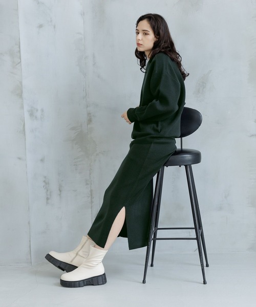 LAKOLE（ラコレ）の「12GカシミヤタッチナローWジャガード