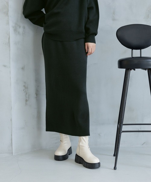 LAKOLE（ラコレ）の「12GカシミヤタッチナローWジャガードスカート / 963446（スカート・レディース・ライトグレー/レッド/チャコールグレー/その他9・SMALL/MEDIUM）」の6枚目の写真