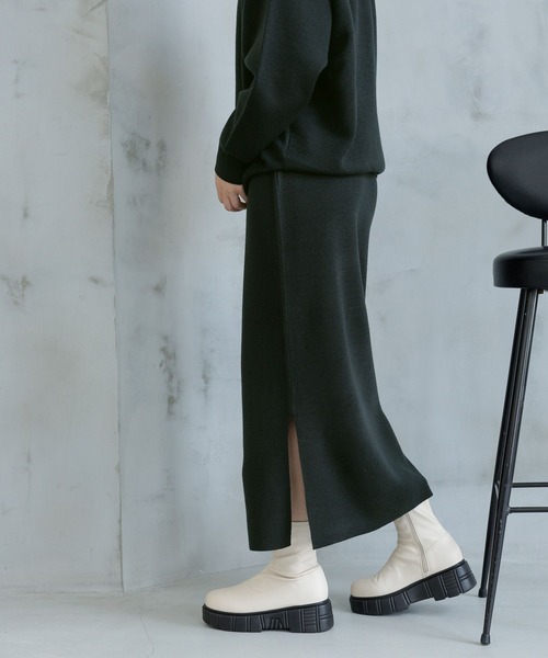 LAKOLE（ラコレ）の「12GカシミヤタッチナローWジャガードスカート / 963446（スカート・レディース・ライトグレー/レッド/チャコールグレー/その他9・SMALL/MEDIUM）」の7枚目の写真