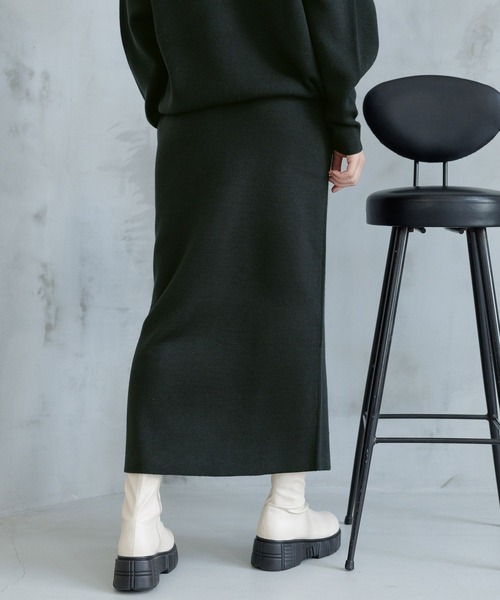 LAKOLE（ラコレ）の「12GカシミヤタッチナローWジャガードスカート / 963446（スカート・レディース・ライトグレー/レッド/チャコールグレー/その他9・SMALL/MEDIUM）」の8枚目の写真