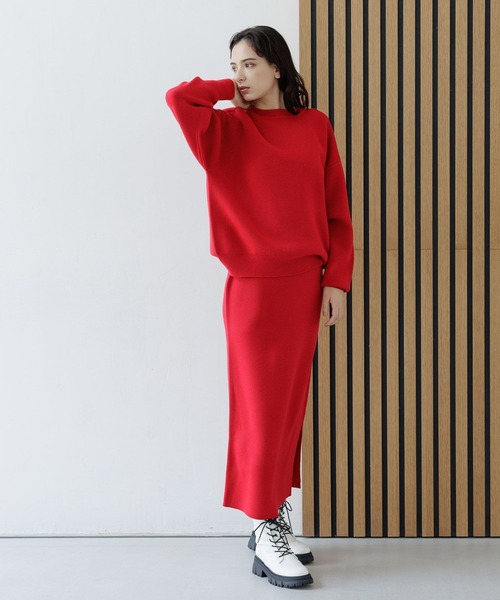 LAKOLE（ラコレ）の「12GカシミヤタッチナローWジャガードスカート / 963446（スカート・レディース・ライトグレー/レッド/チャコールグレー/その他9・SMALL/MEDIUM）」の15枚目の写真